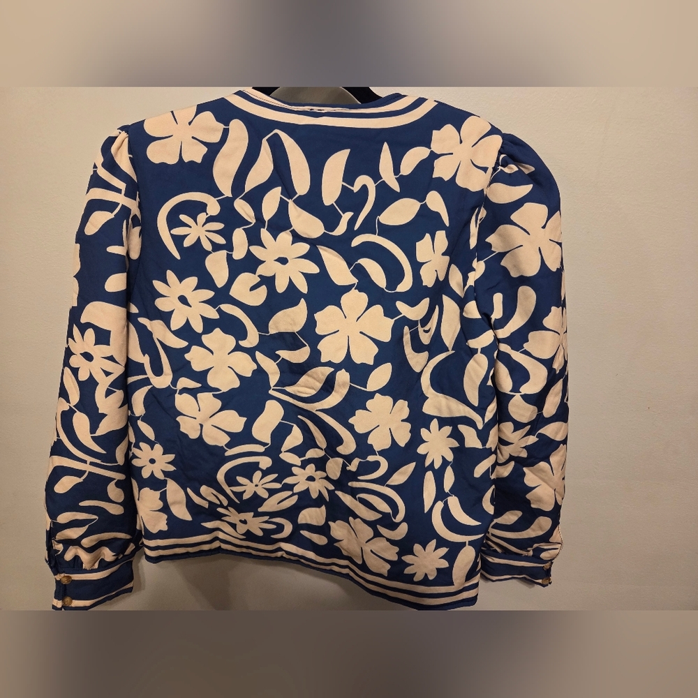 NWT Anna-Kaci Open Front Jacket with Long Sleeves and Floral Pattern Size M - Picture 4 of 12